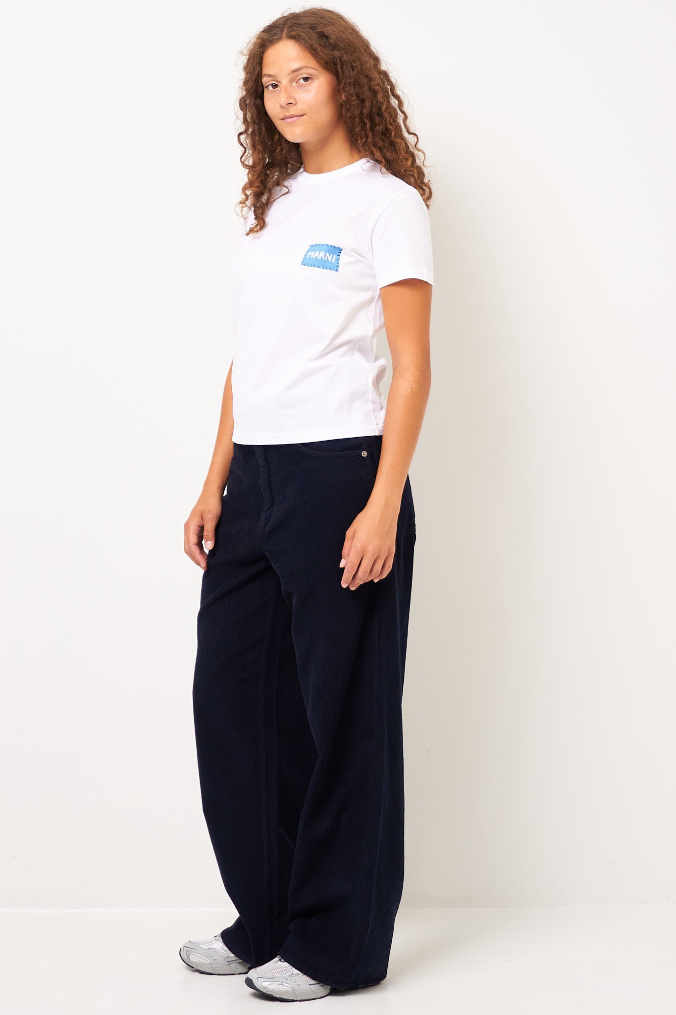 Patch T-Shirt Lily White/Sky Blue