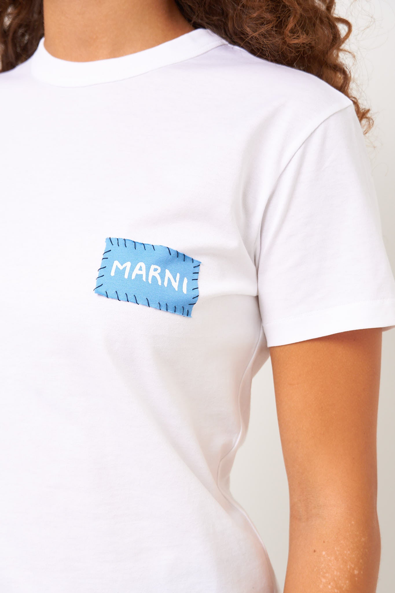 Patch T-Shirt Lily White/Sky Blue