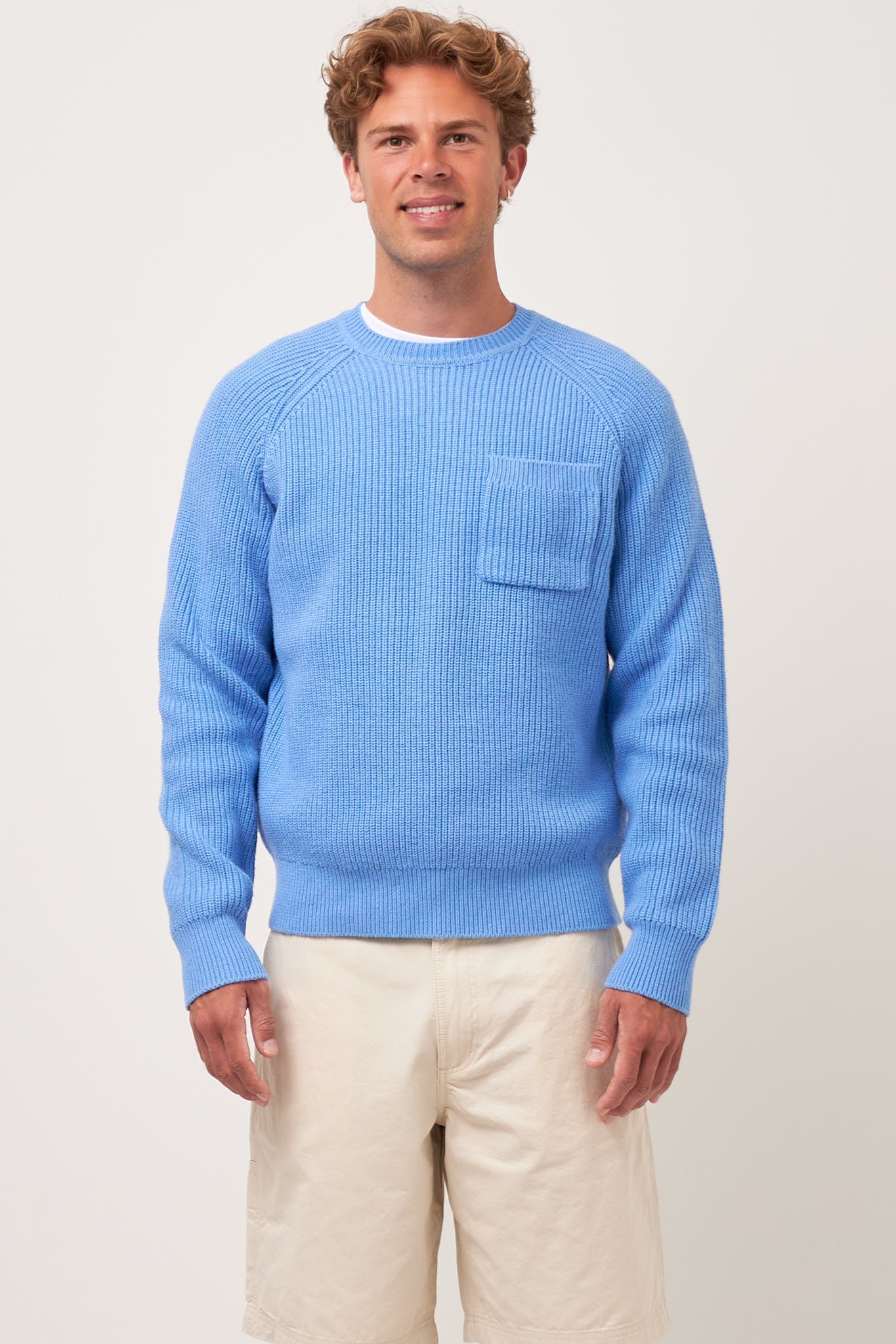 Pocket Crewneck Porcelain Blue