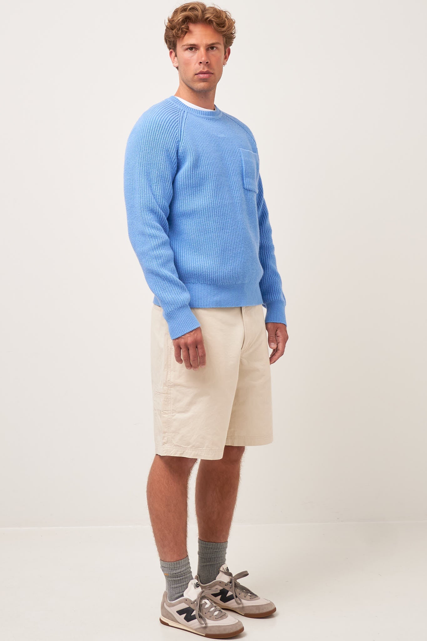 Pocket Crewneck Porcelain Blue