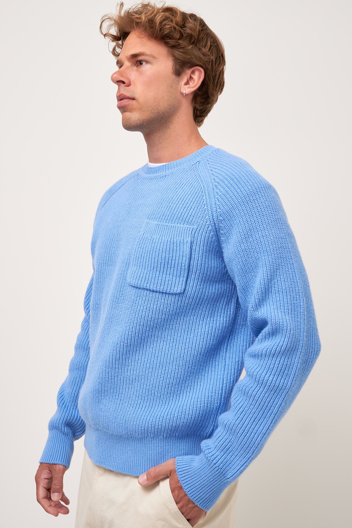 Pocket Crewneck Porcelain Blue