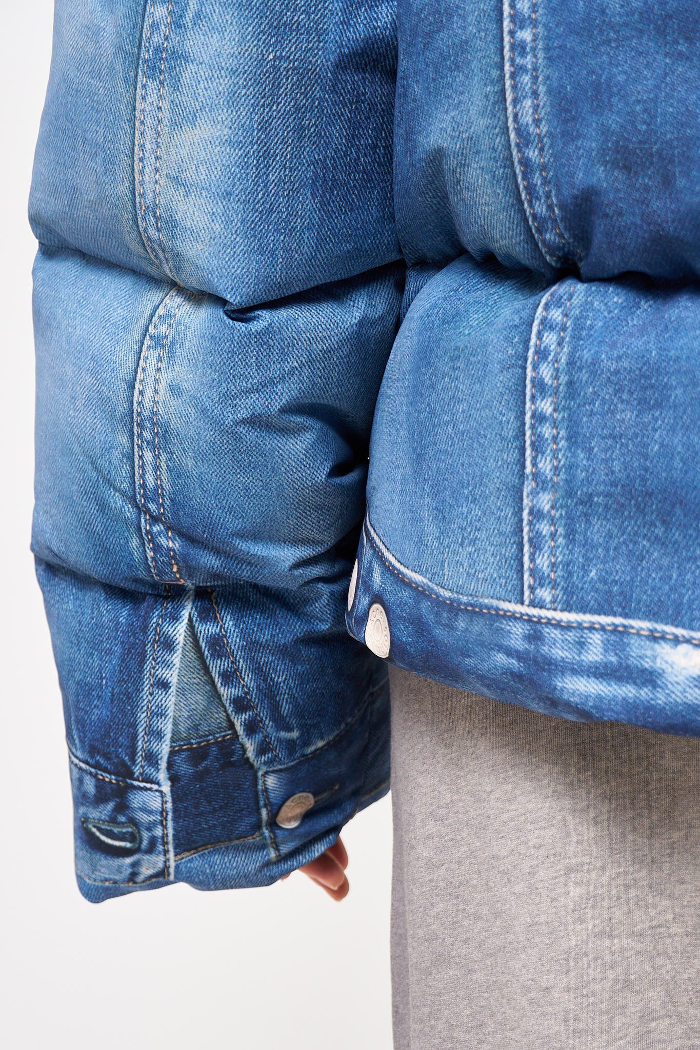 Puffer Down Jacket Denim Blue