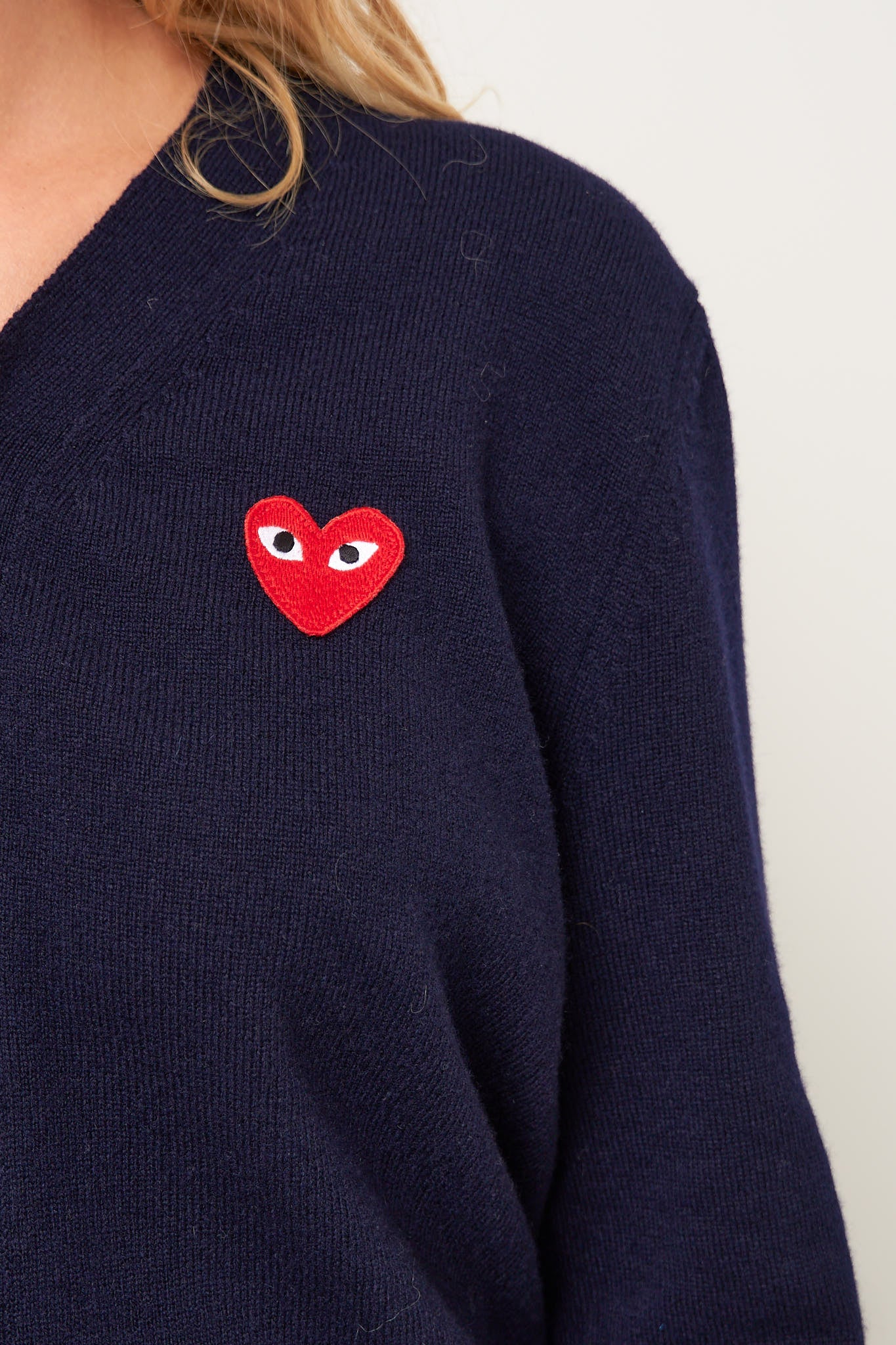 Red Heart Cardigan Navy L - Main Image