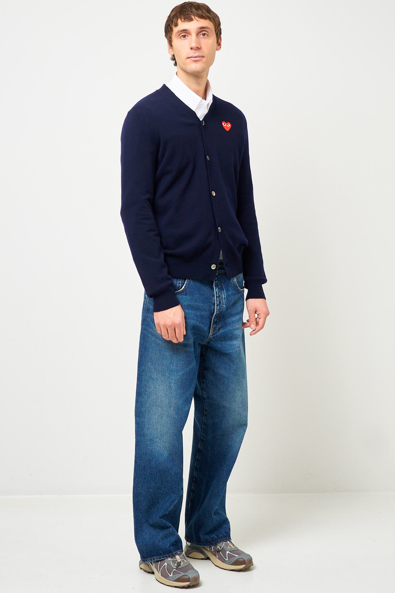 Comme des Garçons Play Red Heart Cardigan Navy – STRØM