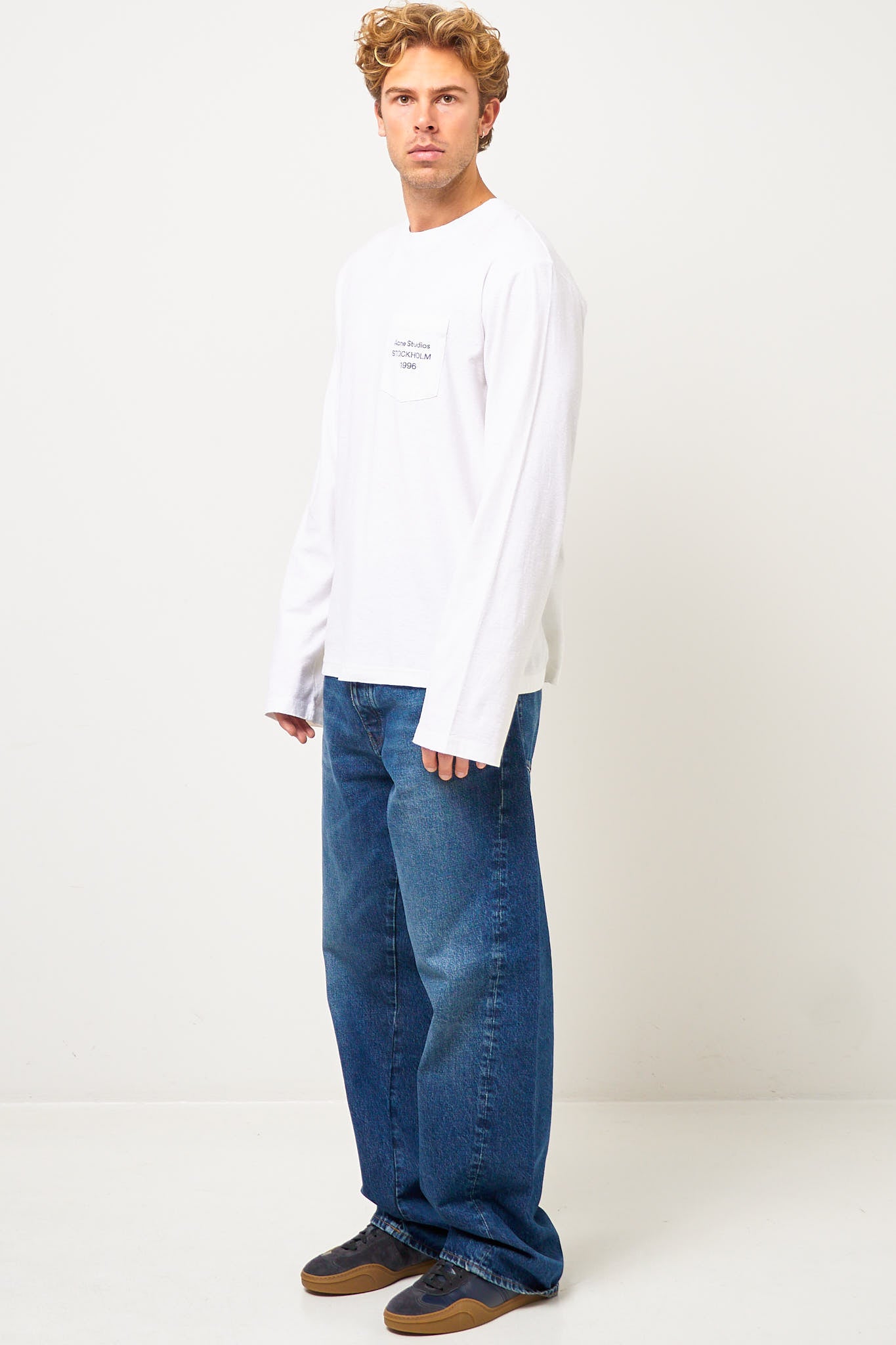 Relaxed Fit L/S Logo T-Shirt Off White