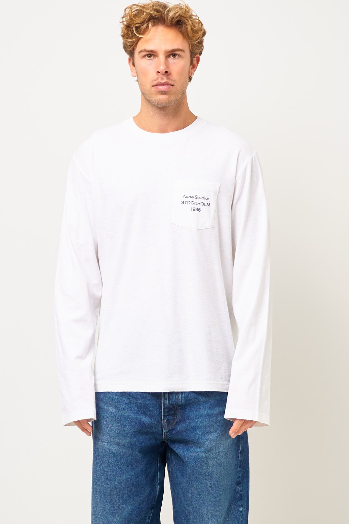 Relaxed Fit L/S Logo T-Shirt Off White