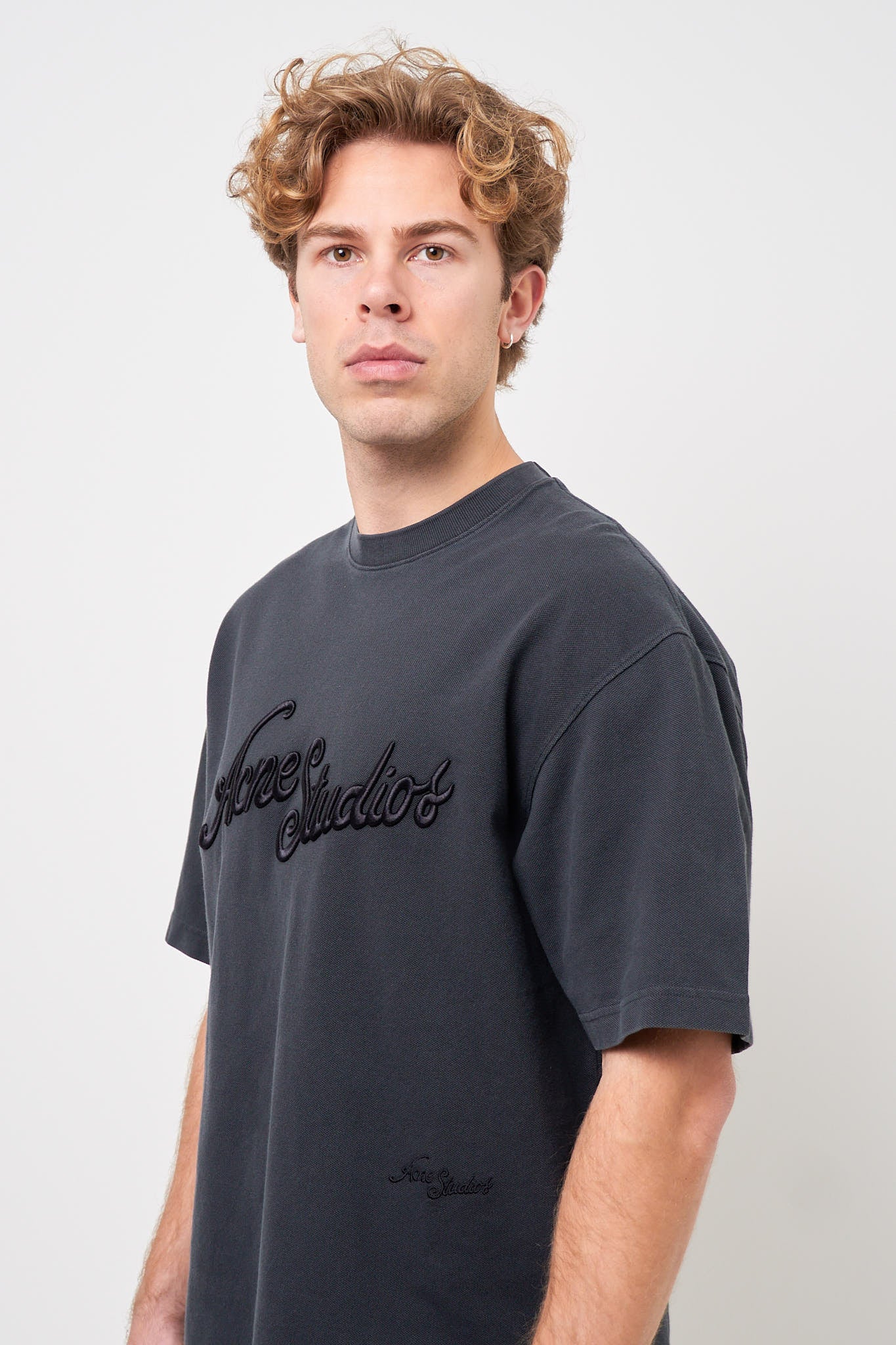Acne Studios Relaxed Fit Logo T-Shirt Faded Black