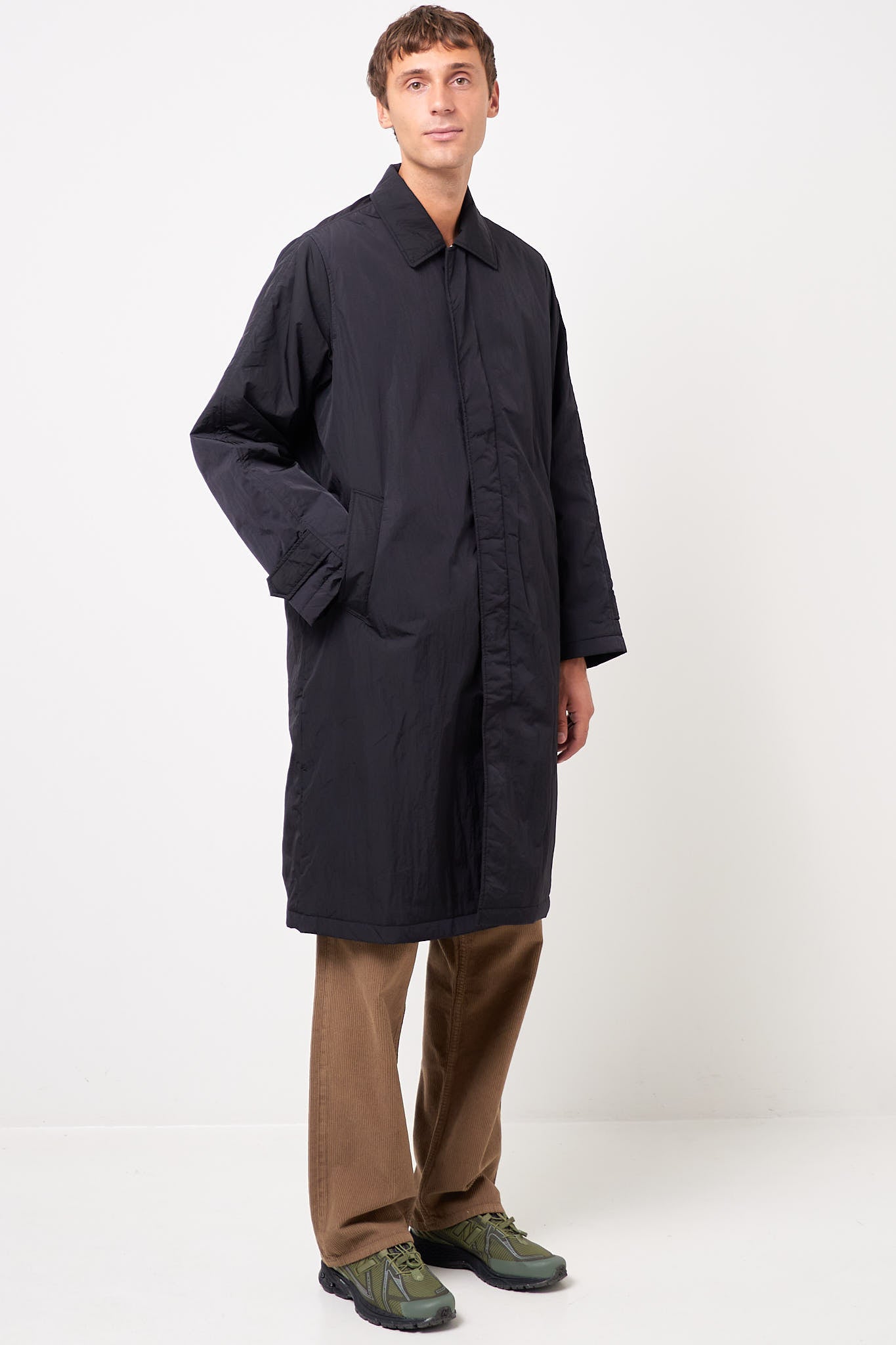 Relaxed Nylon Coat Black