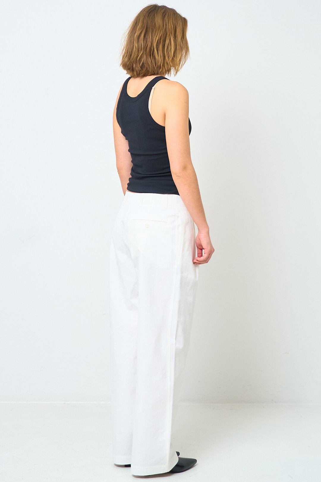 Relaxed Twill Trousers White