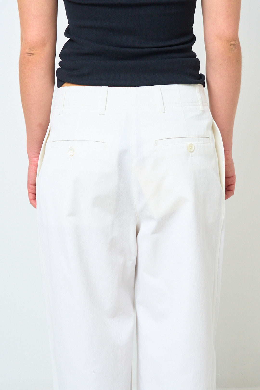 Relaxed Twill Trousers White