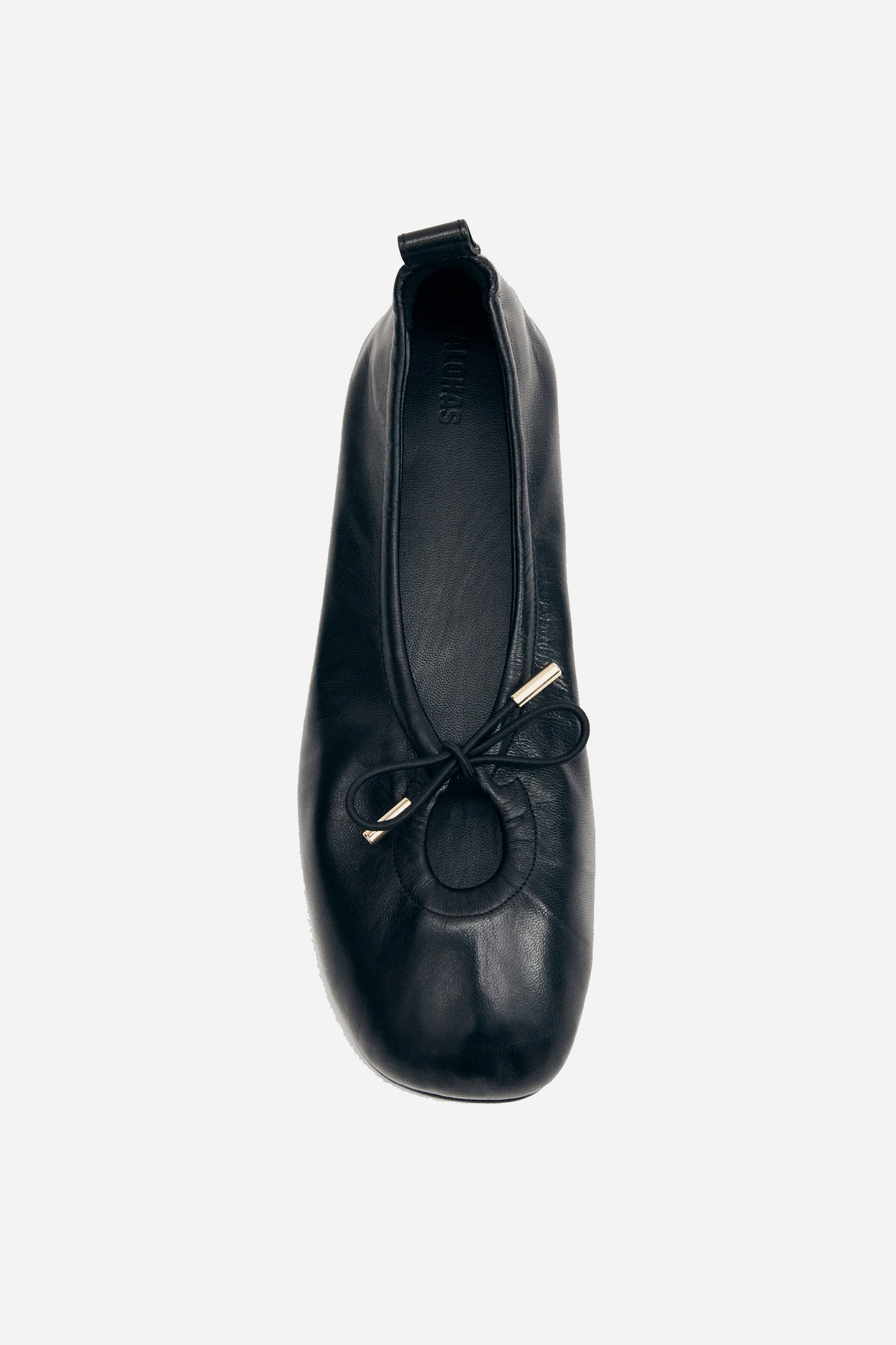 Rosalind Black Leather Ballet Flats