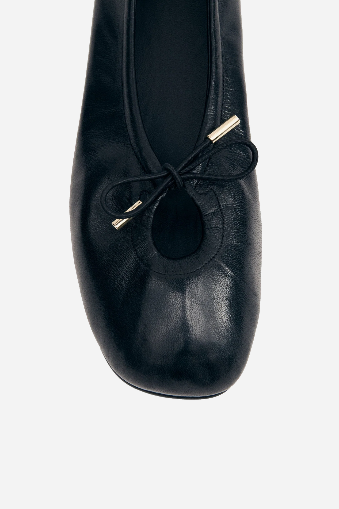 Rosalind Black Leather Ballet Flats