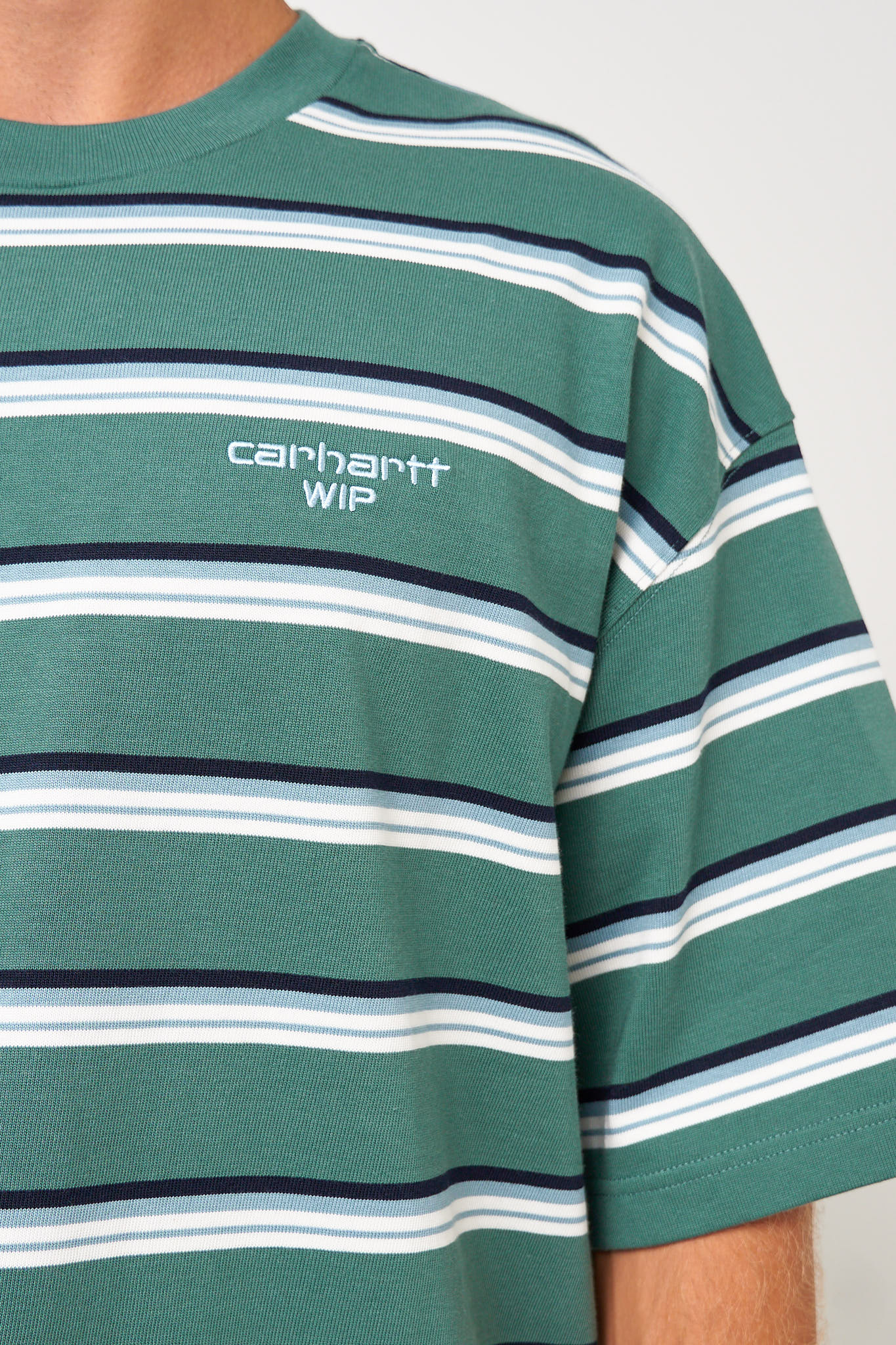 S/S Holm T-Shirt Holm Stripe/Silver Pine