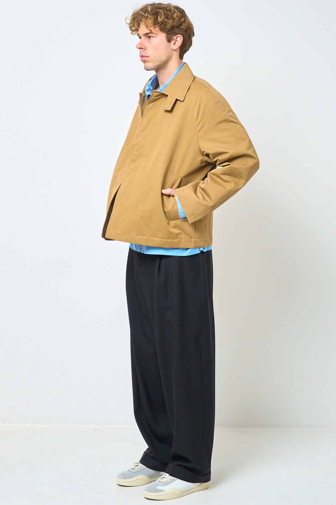 Short Raglan Coat Dark Sand