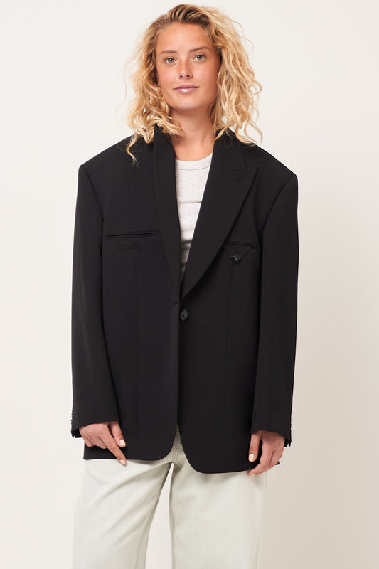 Single-Breasted Jacket Black