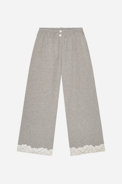 Lace Sweatpants Light Grey Melange