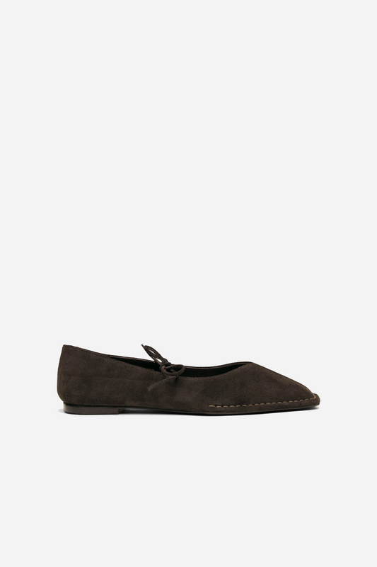 Sway Suede Ballet Flats Coffee Brown