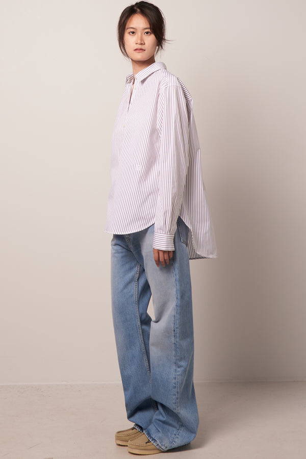 Signature Cotton Shirt White/Brown