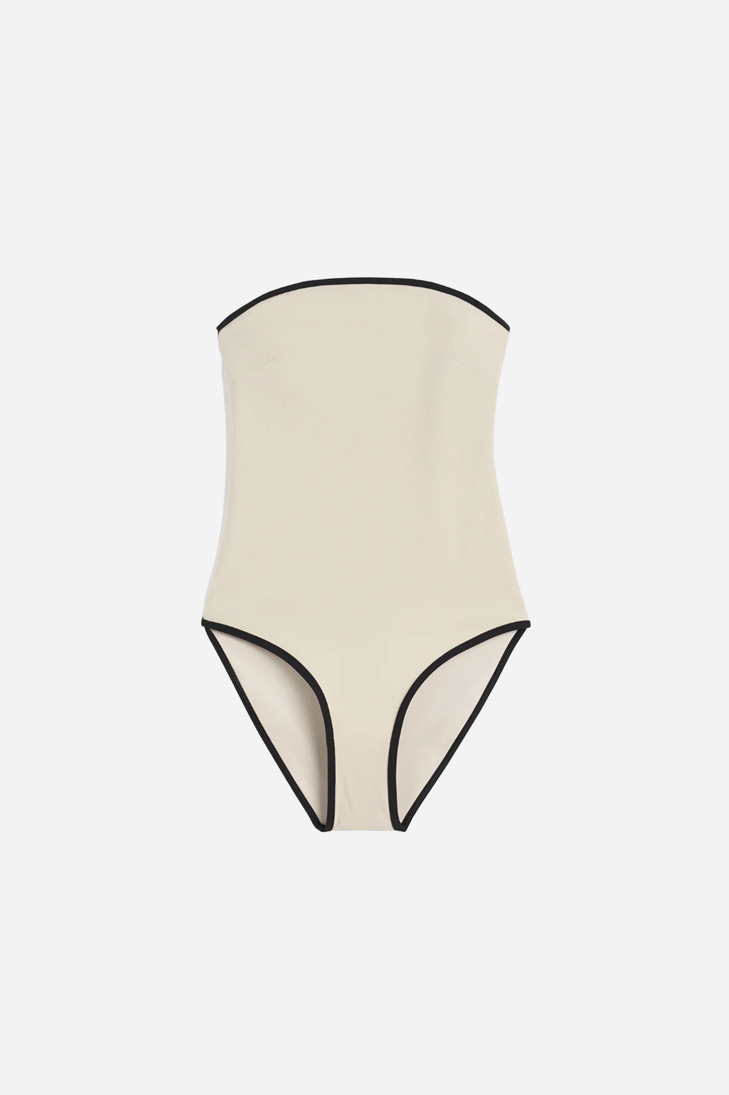 Stripe Edge Strapless Swimsuit Light Hay