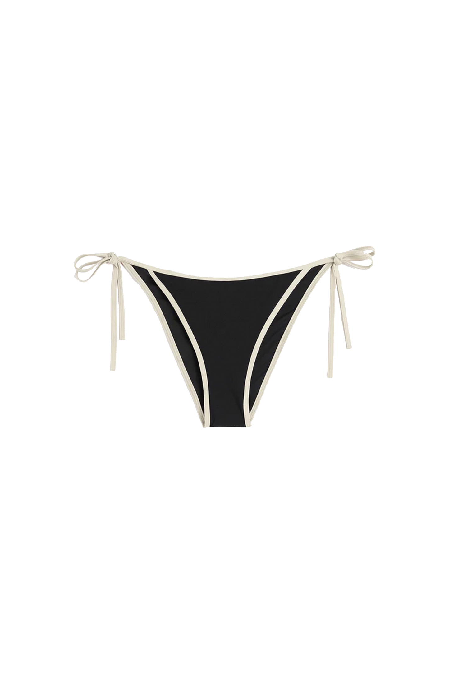 Stripe Tie Bikini Bottoms Black