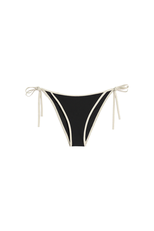 Stripe Tie Bikini Bottoms Black