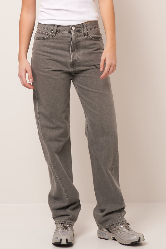 Twisted Seam Denim Full Length Mid Grey