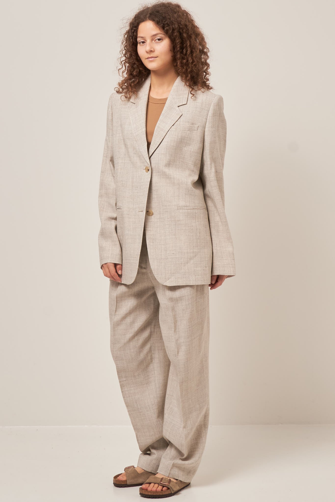 Tailored Suit Jacket Oat Melange