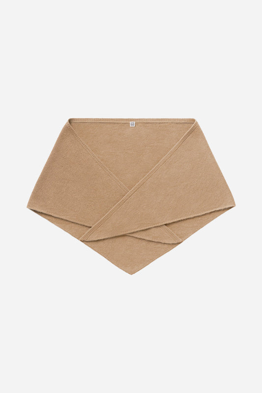 Triangle Wool Cashmere Scarf Camel