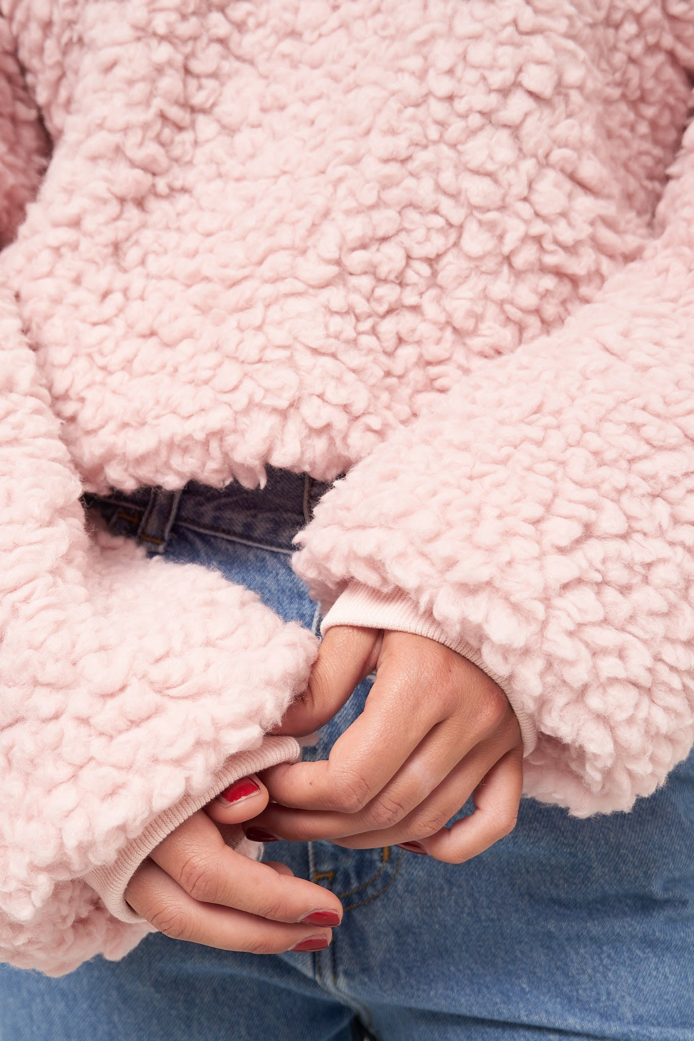 Varmahlid Shearling Zip Neck Sea Pink