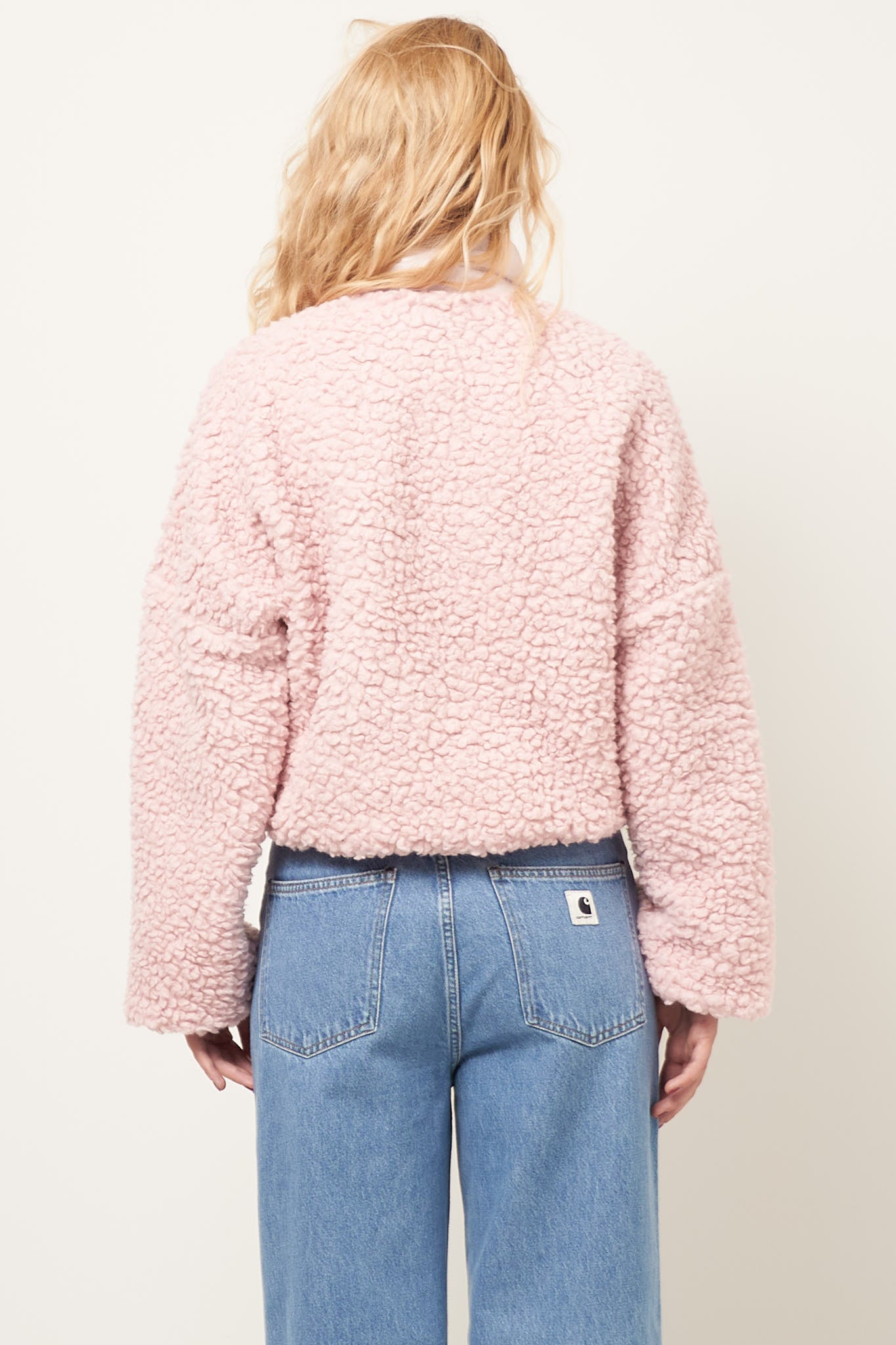 Varmahlid Shearling Zip Neck Sea Pink