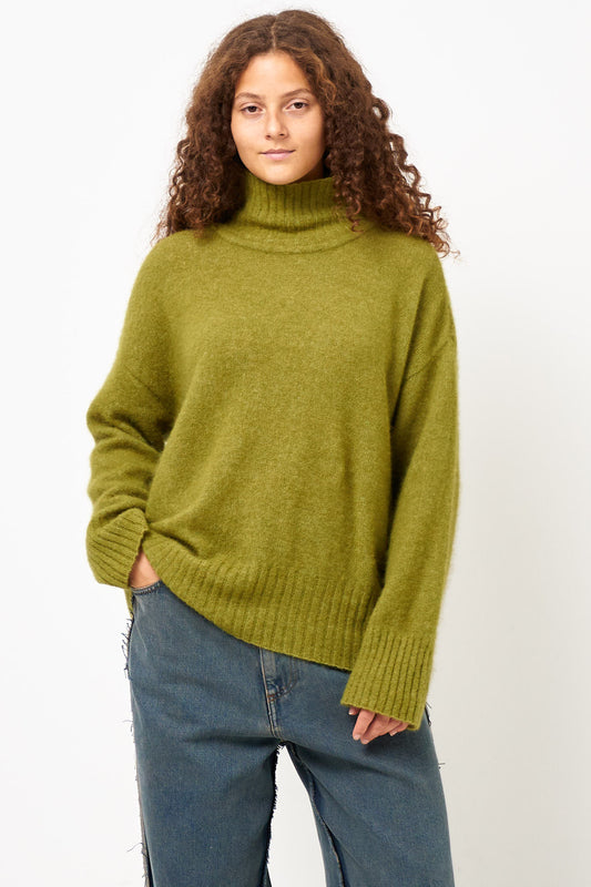Vitow High Neck Sweater Matcha Melange