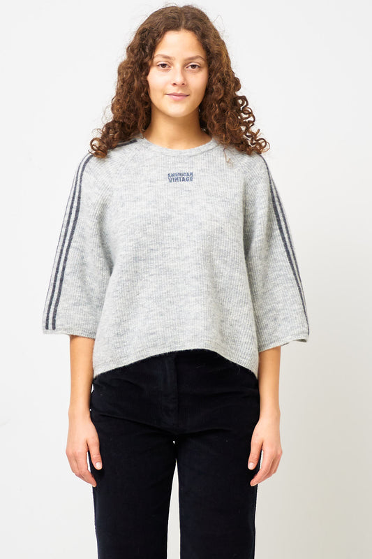 Vitow S/S Sweater Light Gray Melange