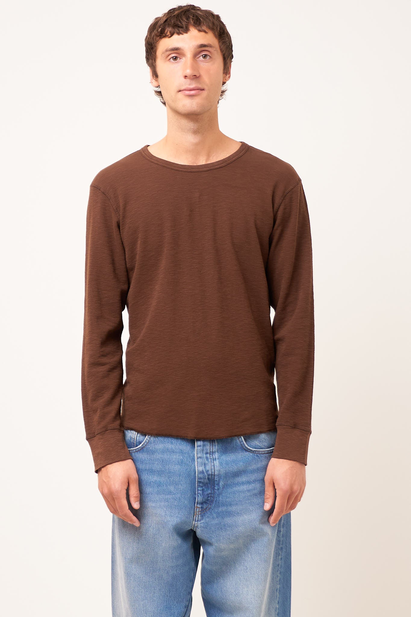 Waffle Tee LS Brown