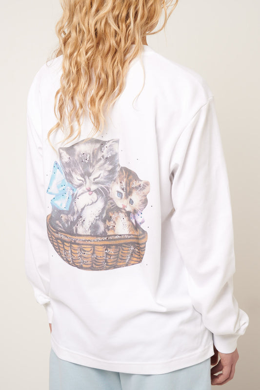 Wanna See My Kitty Cat L/S T-Shirt White