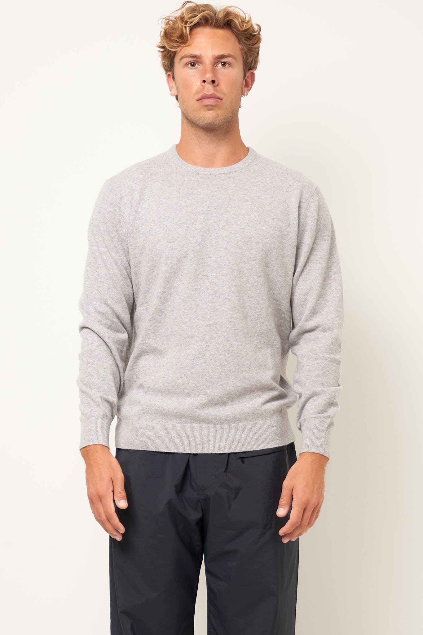 Waylon Lambswool Sweater Light Grey