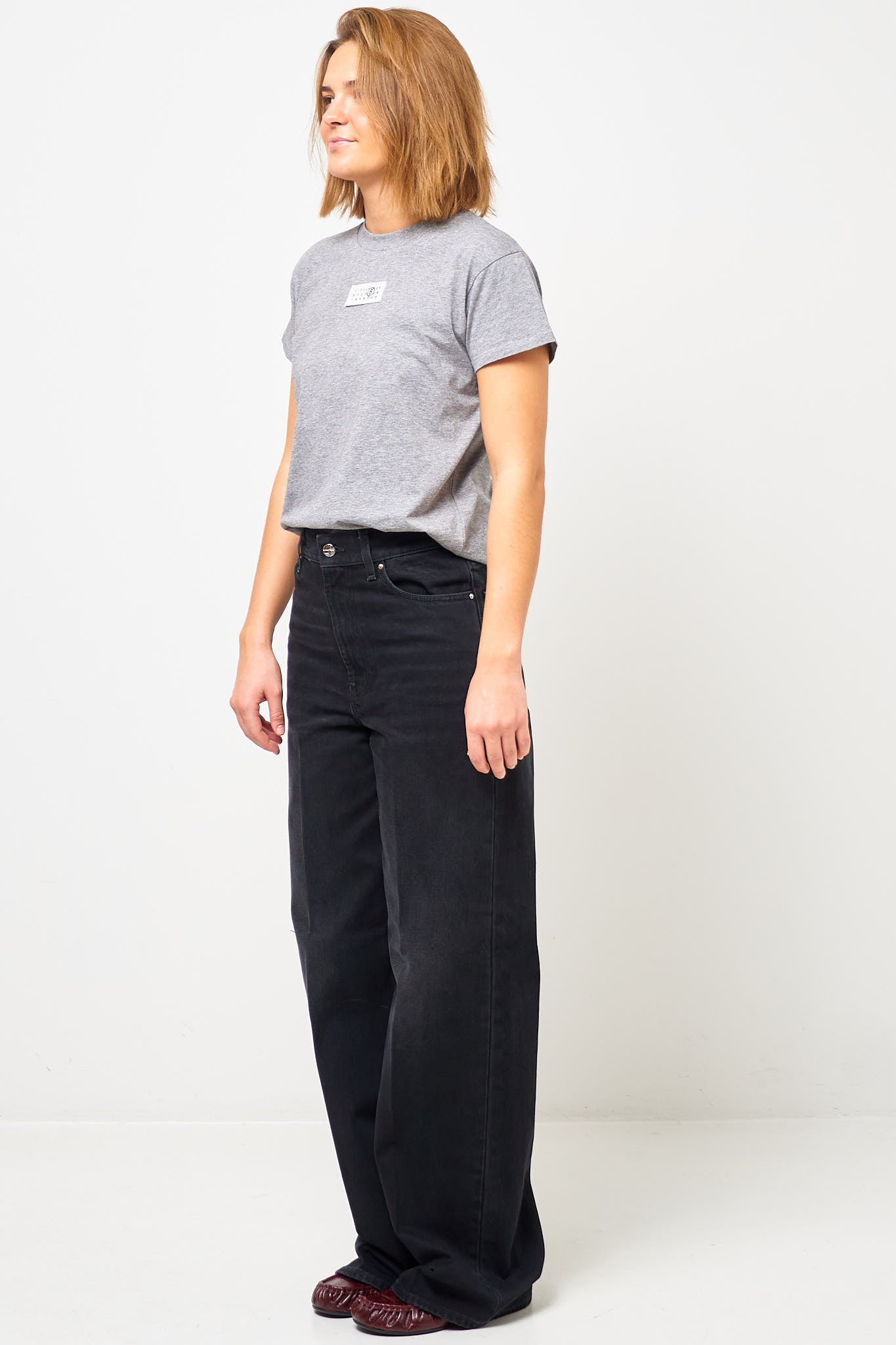 Wide Leg Denim Faded Black