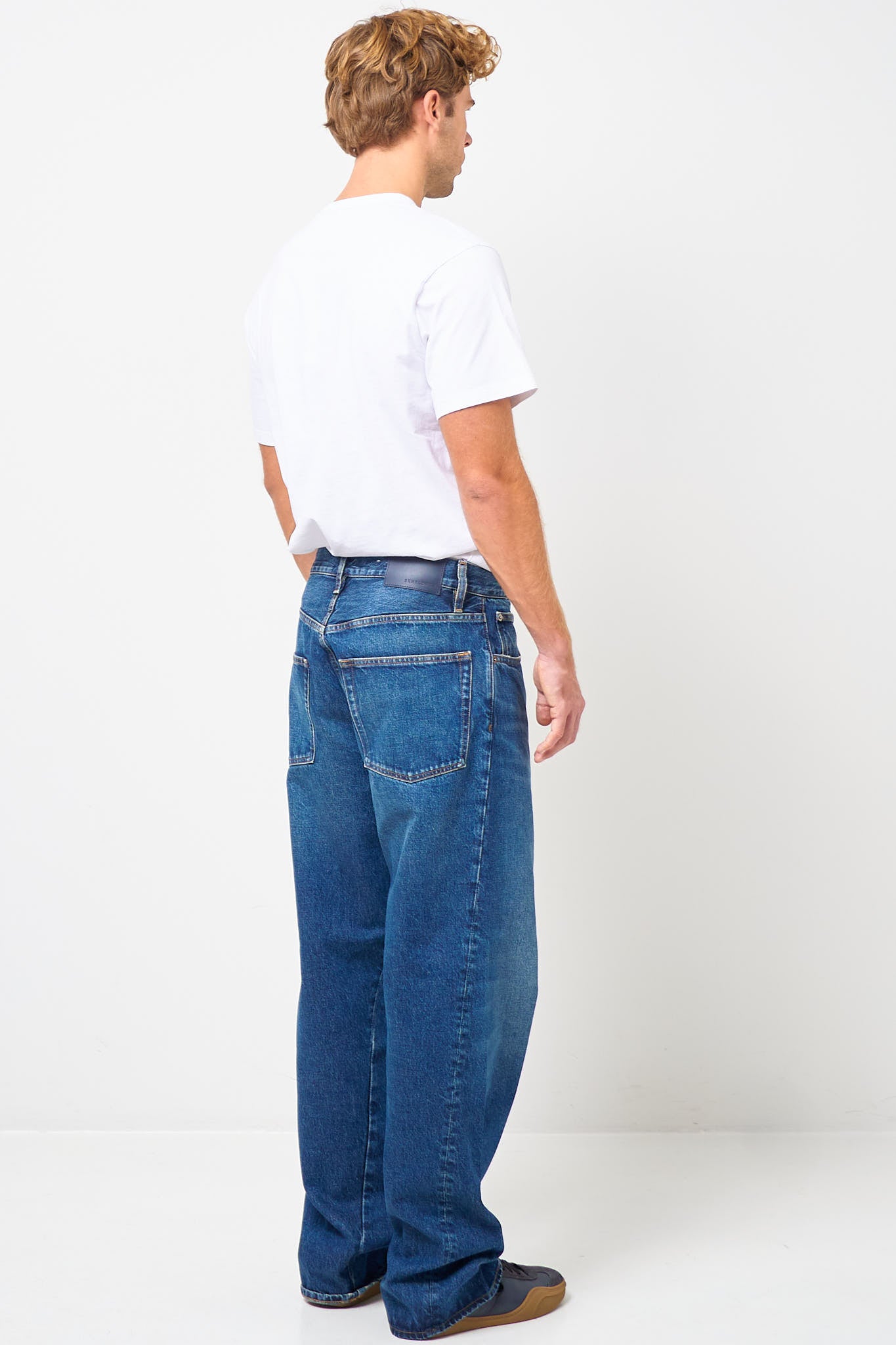 Wide Twist Jeans Dark Blue Worn