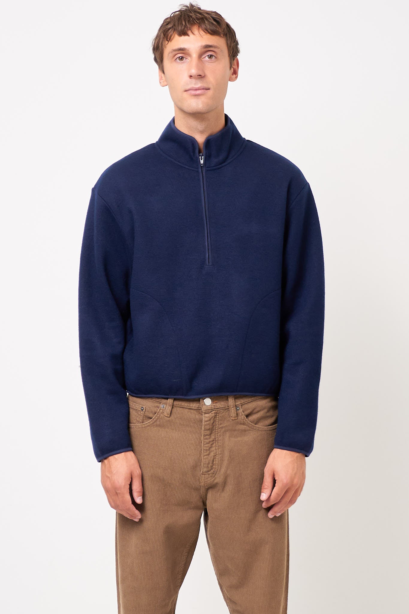 Wool Half Zip Navy