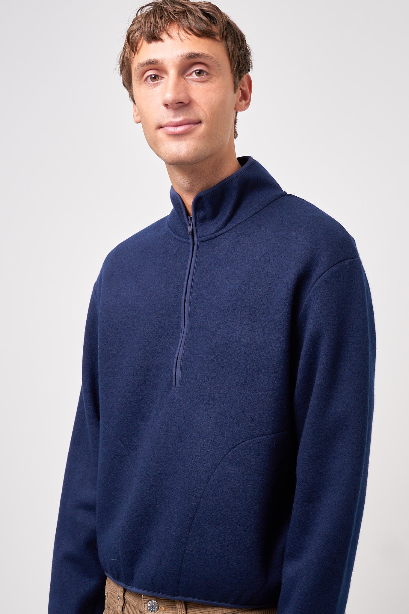 Wool Half Zip Navy