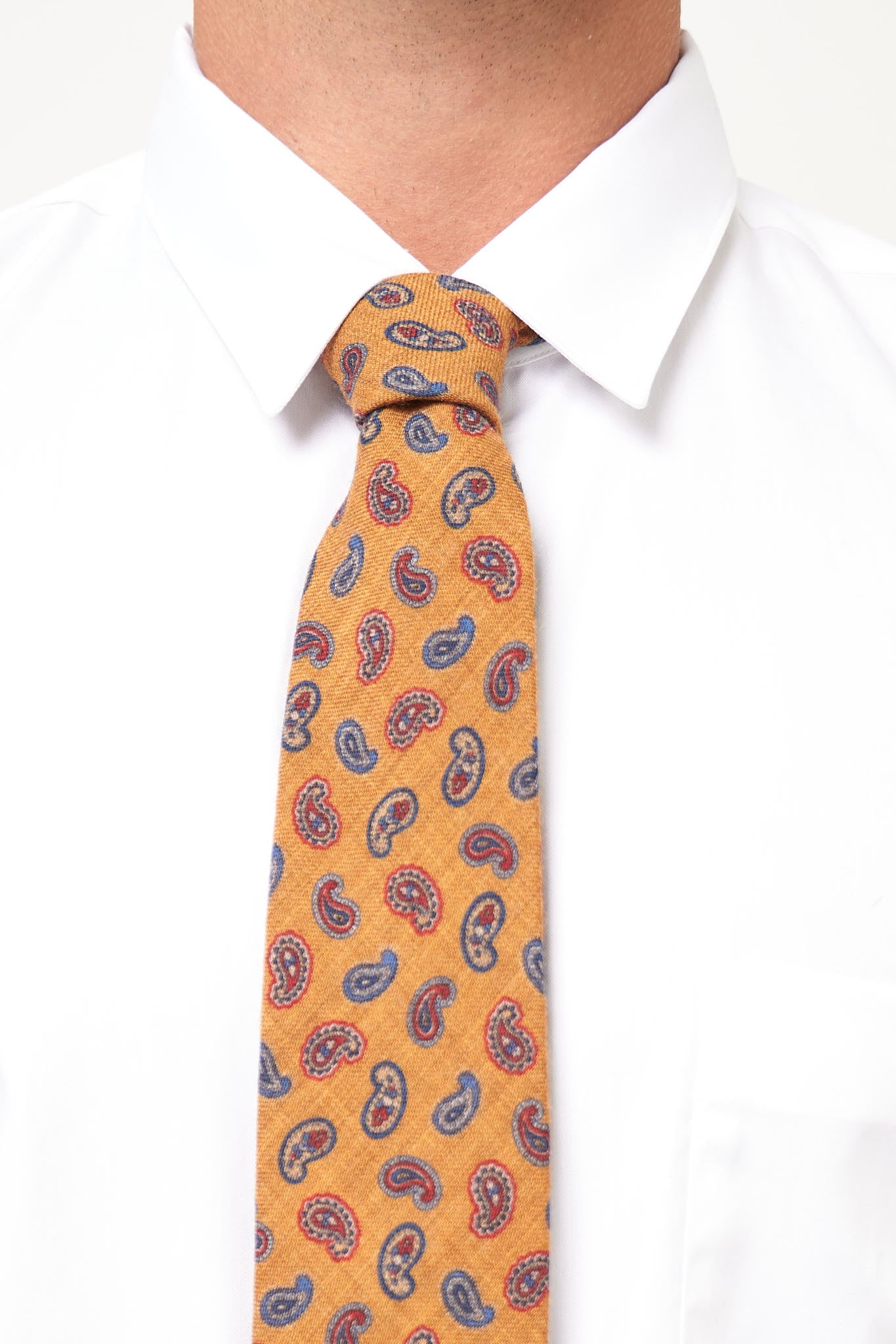 Wool Tie Butterscotch Paisley