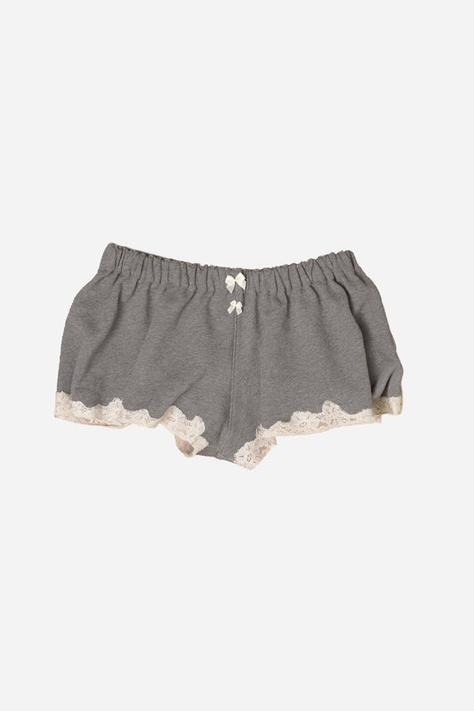 Lace Sweat Shorts Dark Gray Melange