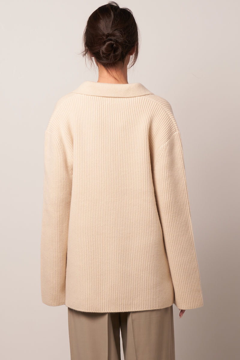 Cotton cashmere sweatshirt macadamia – TOTEME