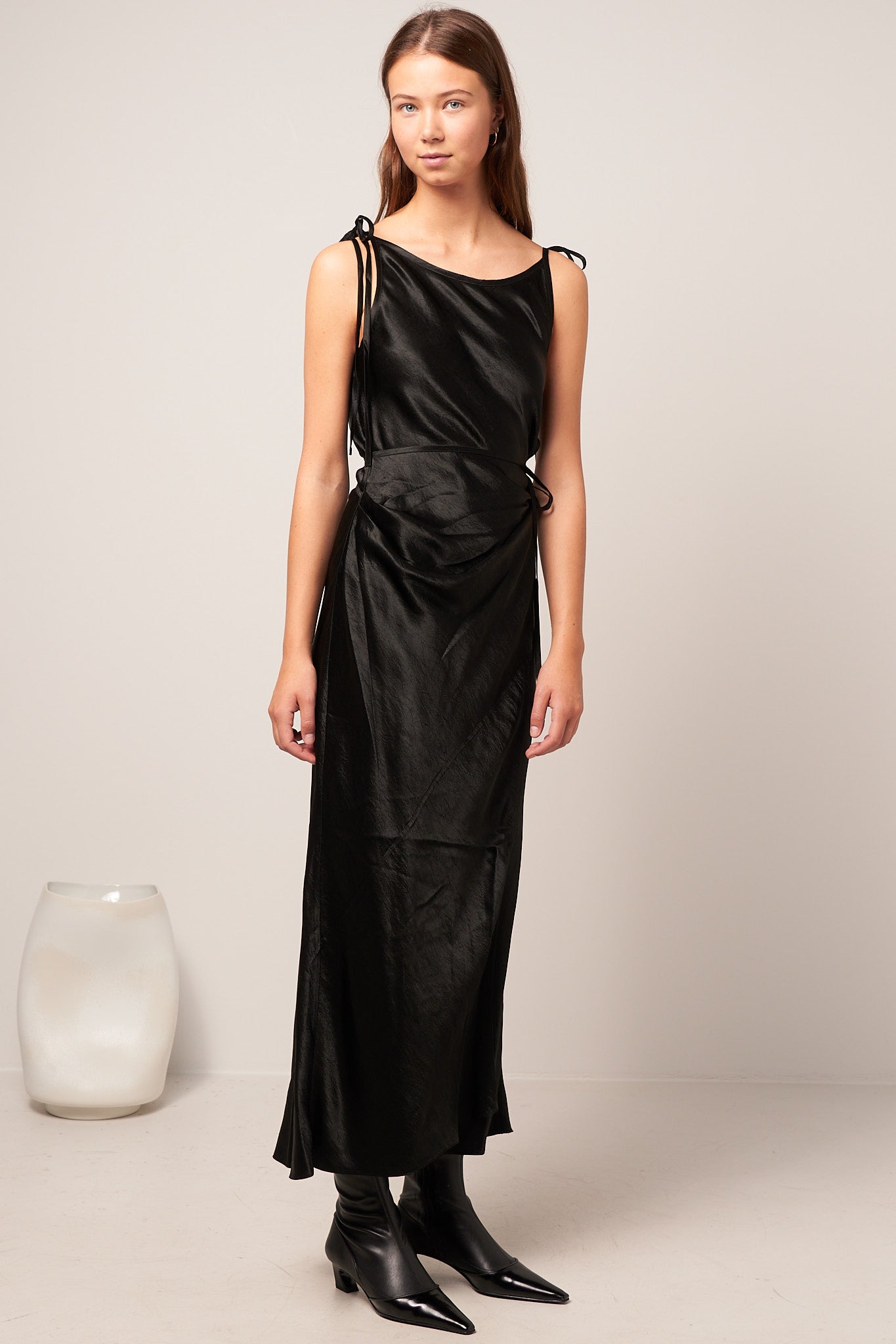 Satin Dress Black