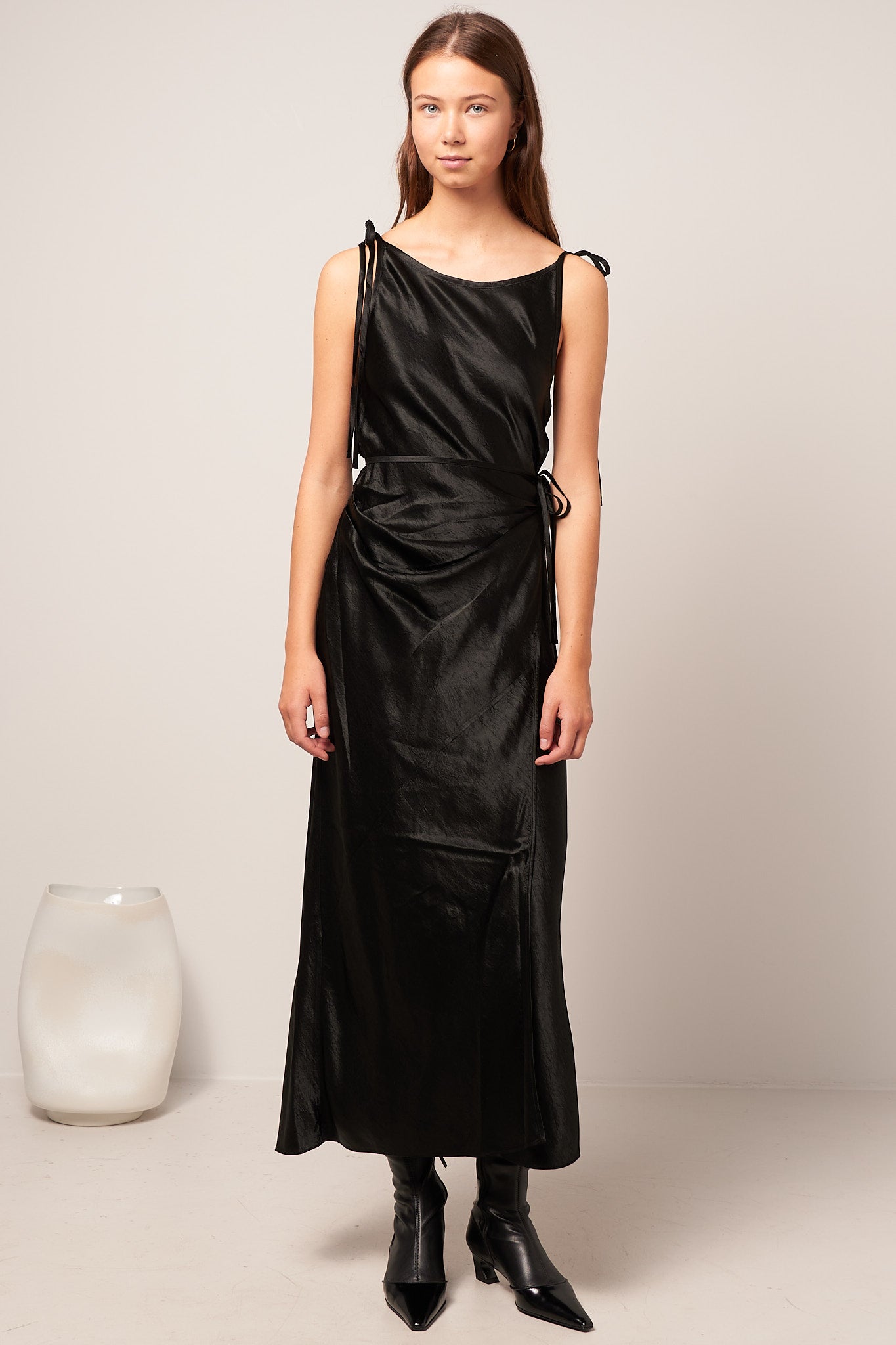 Satin Dress Black