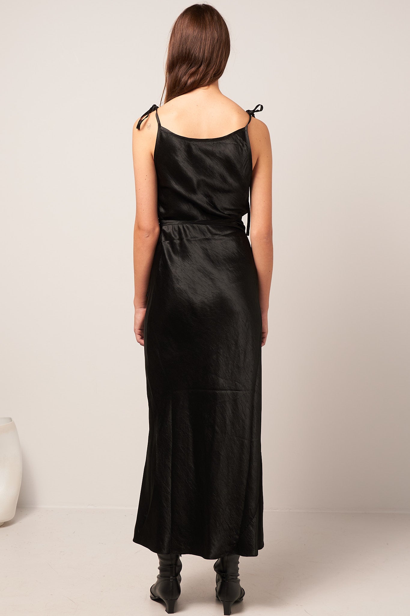 Satin Dress Black