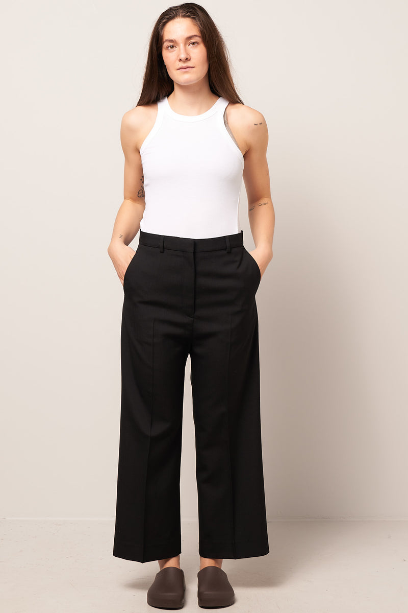 Wool Blend Trousers Black