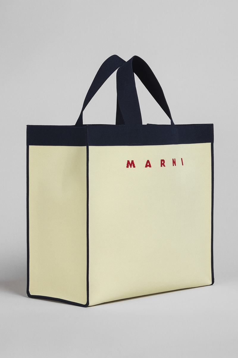 Marni - Shopping Bag Yellow/Beige/Dark Blue