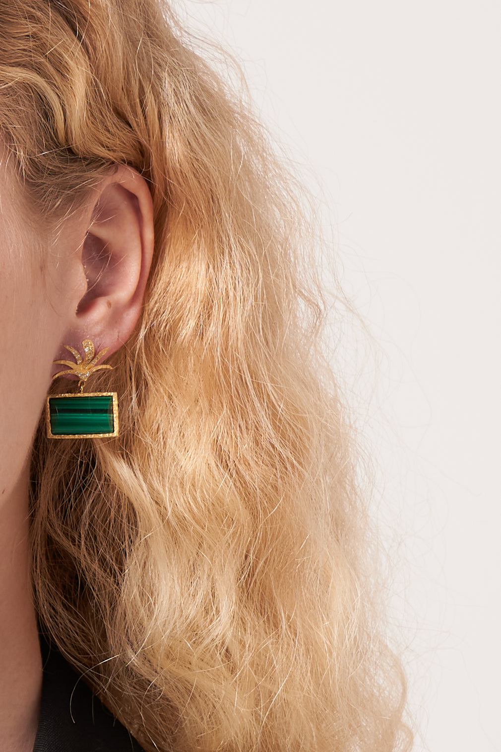 Roxy Green Palm Earring