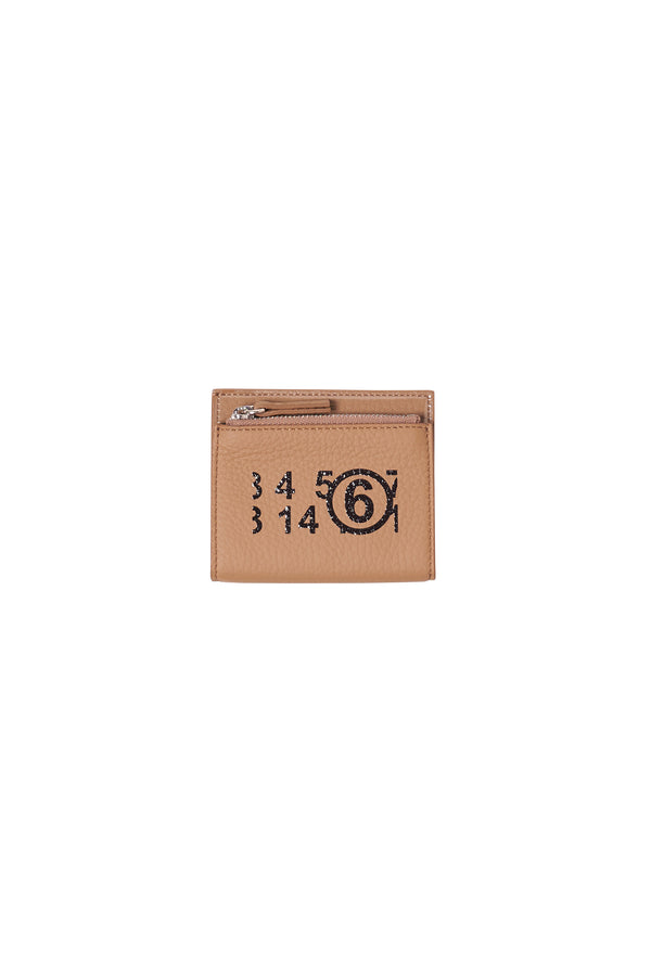 Grainy Leather Logo Wallet Beige