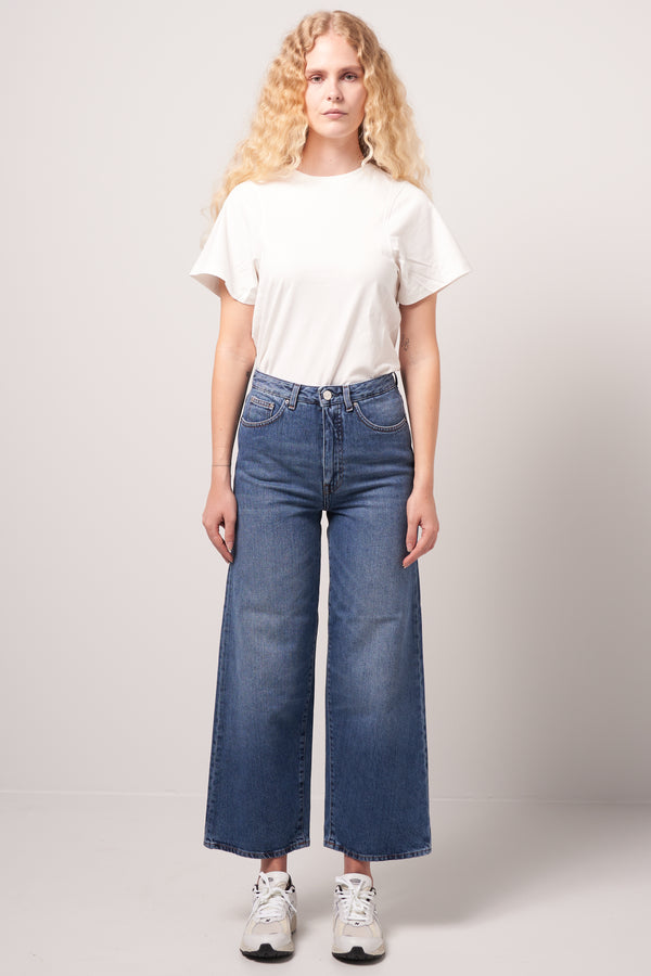 Flare Fit Denim Washed Blue